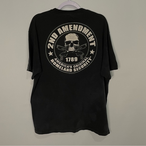 Hot Leathers '2nd Amendment America's Original Homeland Security' Black T-Shirt - Picture 5 of 5